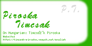 piroska timcsak business card